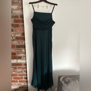 Dark Green Glitter Mesh Midaxi Dress